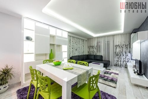 Двухуровневый потолок с подсветкой в Беларуси